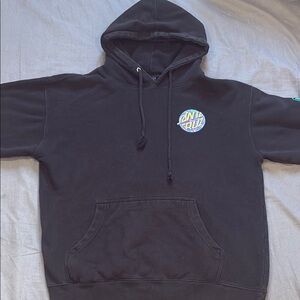 Santa Cruz Black/Multi Color Hoodie With Drawstring